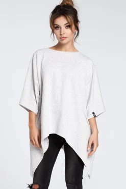 Asymetryczna bluza oversize - stracciatella Bluzy
