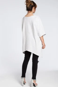 Asymetryczna bluza oversize - stracciatella Bluzy