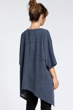 Outlet Asymetryczna bluza oversize - granatowa Odzież Casualowa|Bluzy