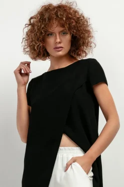 Sale Ayetryczna narzutka tunika z ne - czarna Tuniki|Odzież Casualowa