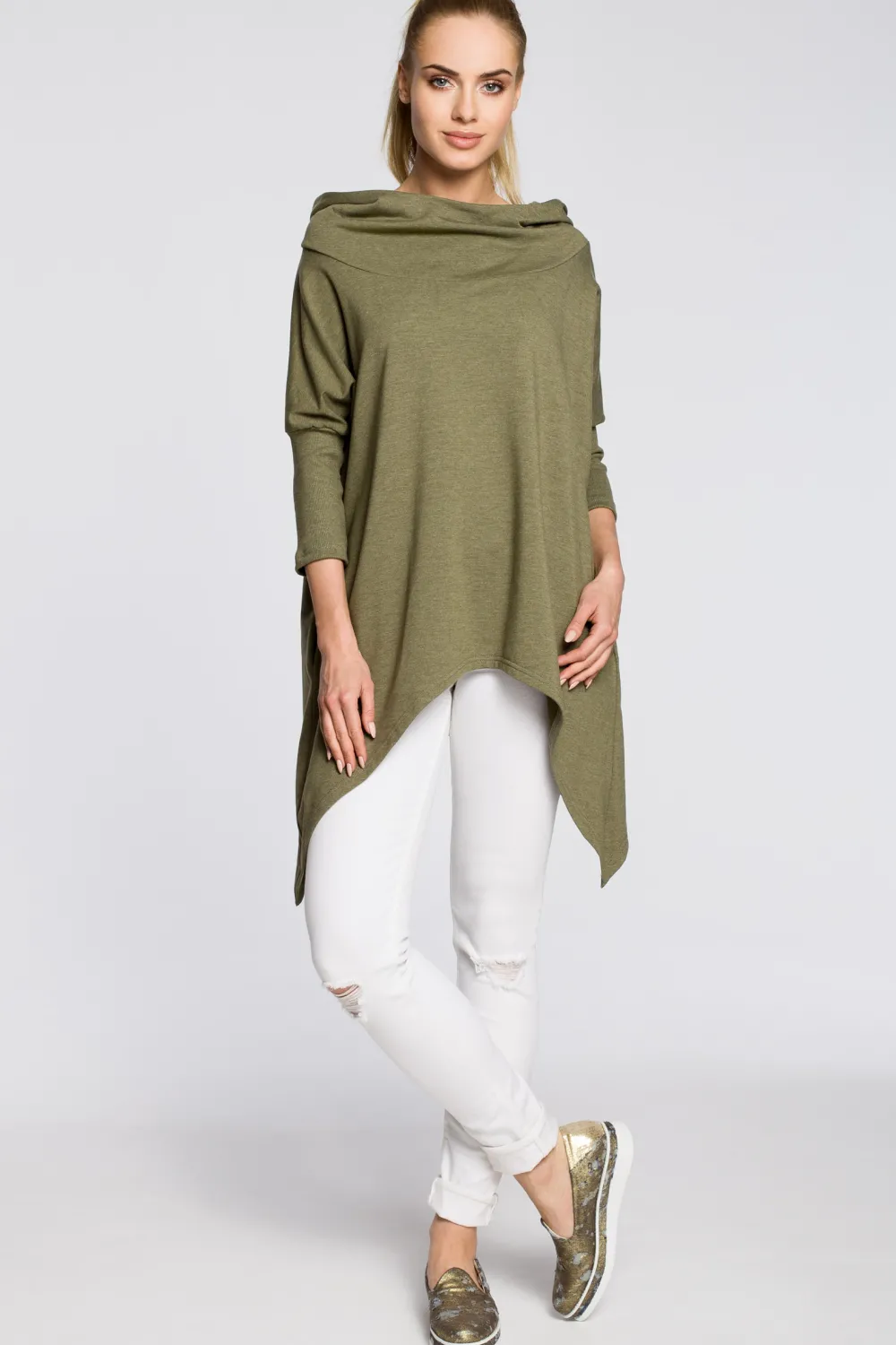 Ayetryczna peeryna daka z kapture - khaki Odzież Casualowa|Tuniki