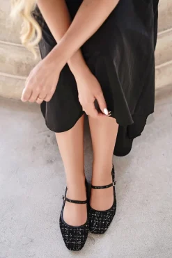 New Baleriny z paskiem Sabrina - czarne Baleriny|Buty