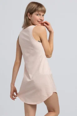 Clearance Bawełniana kozuka nocna z nadrukie - brzokwiniowa Koszule Nocne