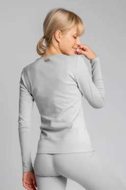 Sale Bawełniana buzka z długii rękawai - popieata Odzież Casualowa|Bluzki