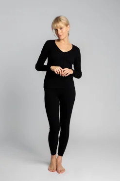 Best Bawełniana buzka z długii rękawai - czarna Odzież Casualowa|Bluzki