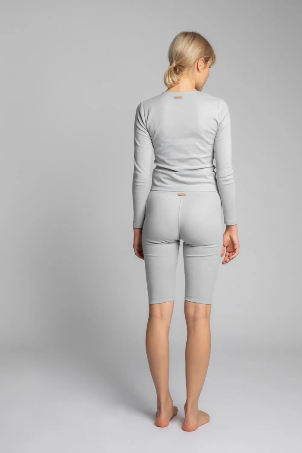 Clearance Bawełniana buzka z dzianiny prążkowanej - popieata Odzież Casualowa|Bluzki
