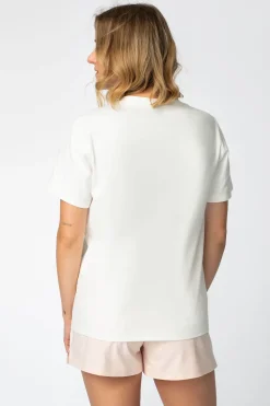 Online Bawełniany t-hirt z nadrukie - ode 1 Odzież Casualowa|Bluzki
