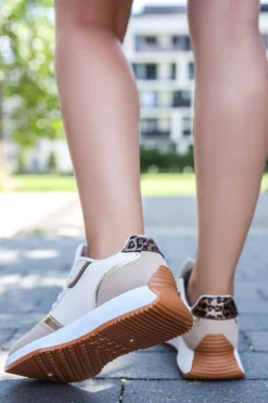 Hot Beżowe niskie trampki Zaniyah - brązowo-beżowe Sneakersy