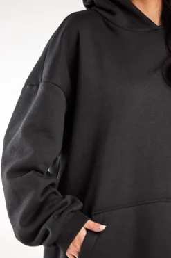 Sale Bluza damska oversize z kapturem - grafitowa Dobry Skład|Odzież Casualowa