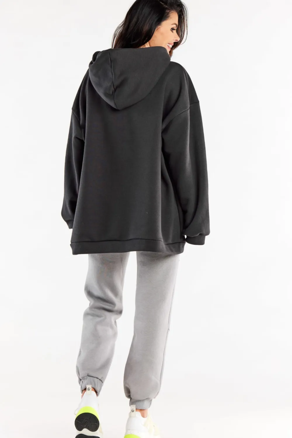 Sale Bluza damska oversize z kapturem - grafitowa Dobry Skład|Odzież Casualowa