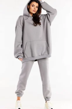 Online Bluza damska oversize z kapturem - szara Odzież Casualowa|Dobry Skład