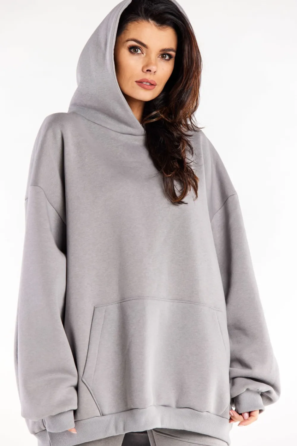 Online Bluza damska oversize z kapturem - szara Odzież Casualowa|Dobry Skład