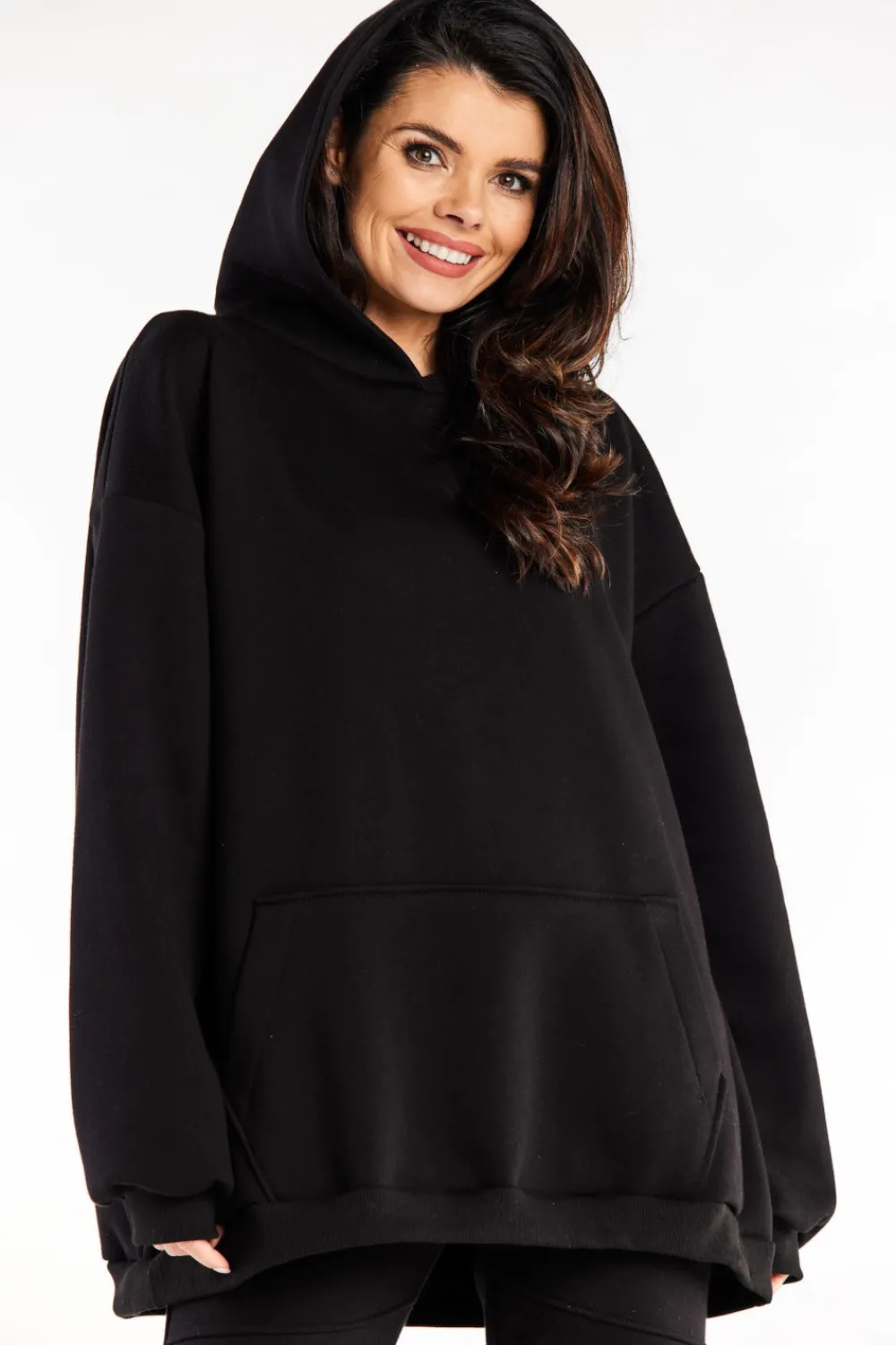 Online Bluza damska oversize z kapturem - czarna Odzież Casualowa|Dobry Skład