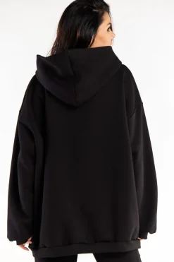 Online Bluza damska oversize z kapturem - czarna Odzież Casualowa|Dobry Skład