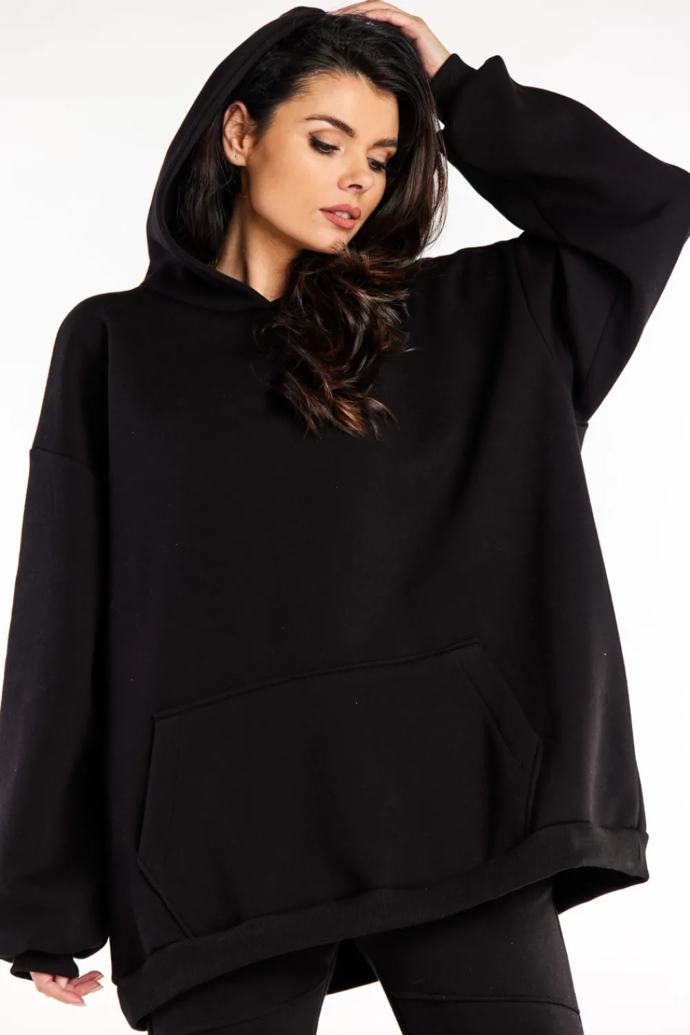Online Bluza damska oversize z kapturem - czarna Odzież Casualowa|Dobry Skład