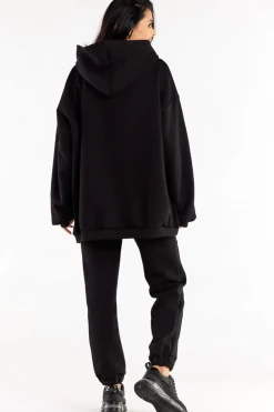 Online Bluza damska oversize z kapturem - czarna Odzież Casualowa|Dobry Skład