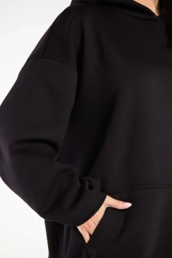 Online Bluza damska oversize z kapturem - czarna Odzież Casualowa|Dobry Skład