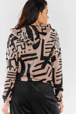 Online Buza daka z kapture - beżowa Odzież Casualowa|Bluzy
