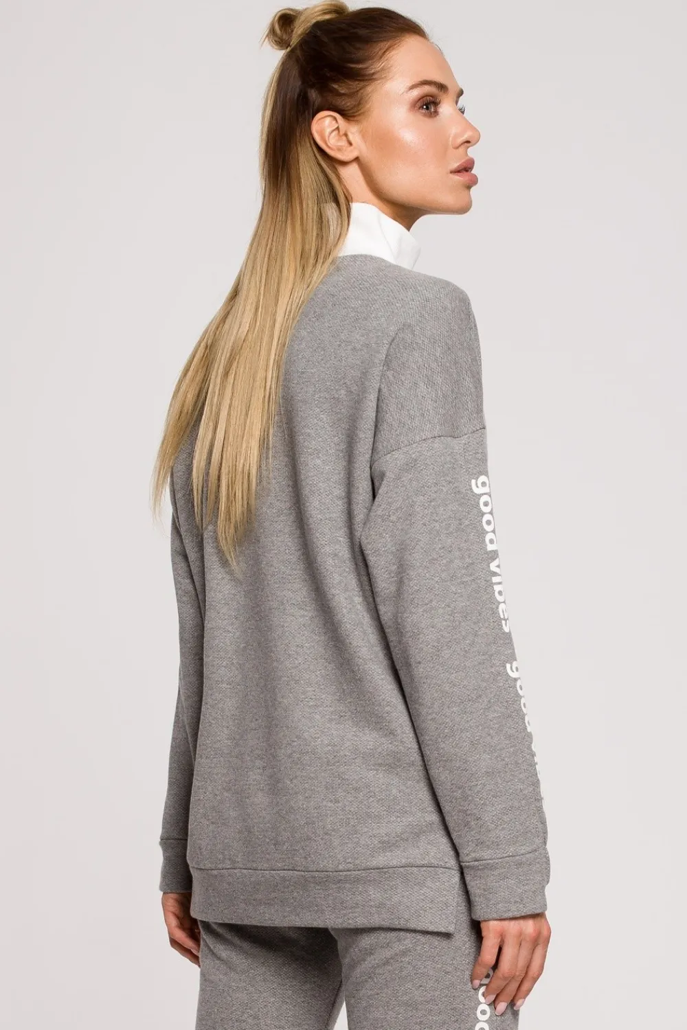 Online Buza daka z ogo good vibe - zara Odzież Casualowa|Bluzy