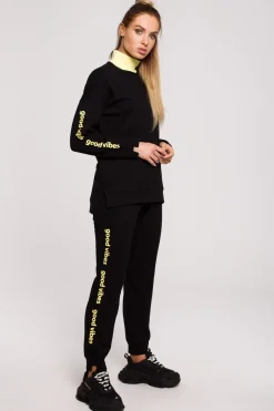 Best Buza daka z ogo good vibe - czarna Odzież Casualowa|Bluzy