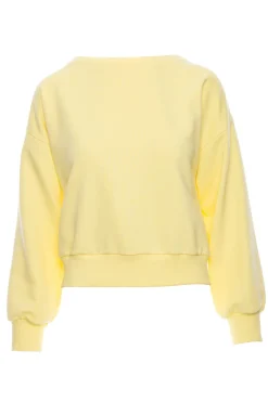 Best Buza daka z otwartyi pecai - cytrynowa Odzież Casualowa|Bluzy