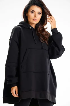 Best Bluza damska z ozdobnymi naszywkami - czarna Odzież Casualowa|Dobry Skład