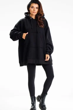 Best Bluza damska z ozdobnymi naszywkami - czarna Odzież Casualowa|Dobry Skład