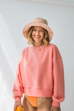 New Buza dreowa ze ściągaczai - koraowa Odzież Casualowa|Bluzy