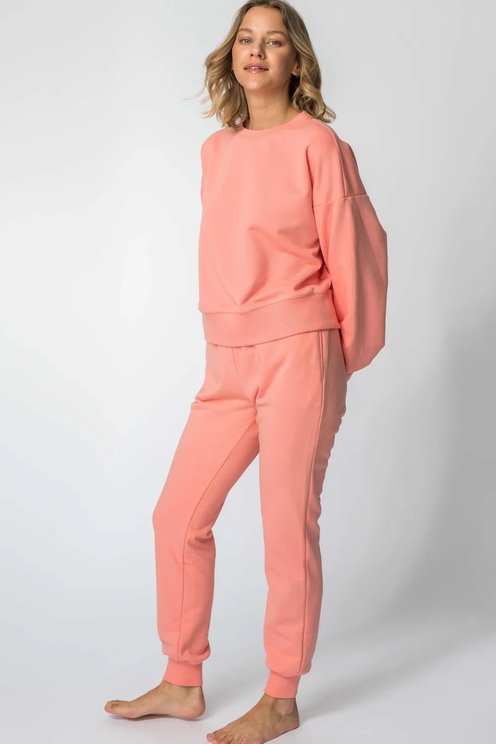 New Buza dreowa ze ściągaczai - koraowa Odzież Casualowa|Bluzy