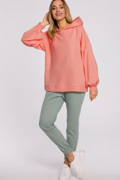 Best Buza overize z kapture – koraowa Bluzy