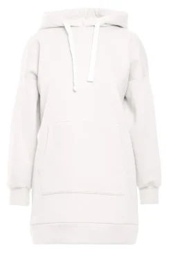 Sale Buza overize z kiezenią typu kangurek - ecru Bluzy