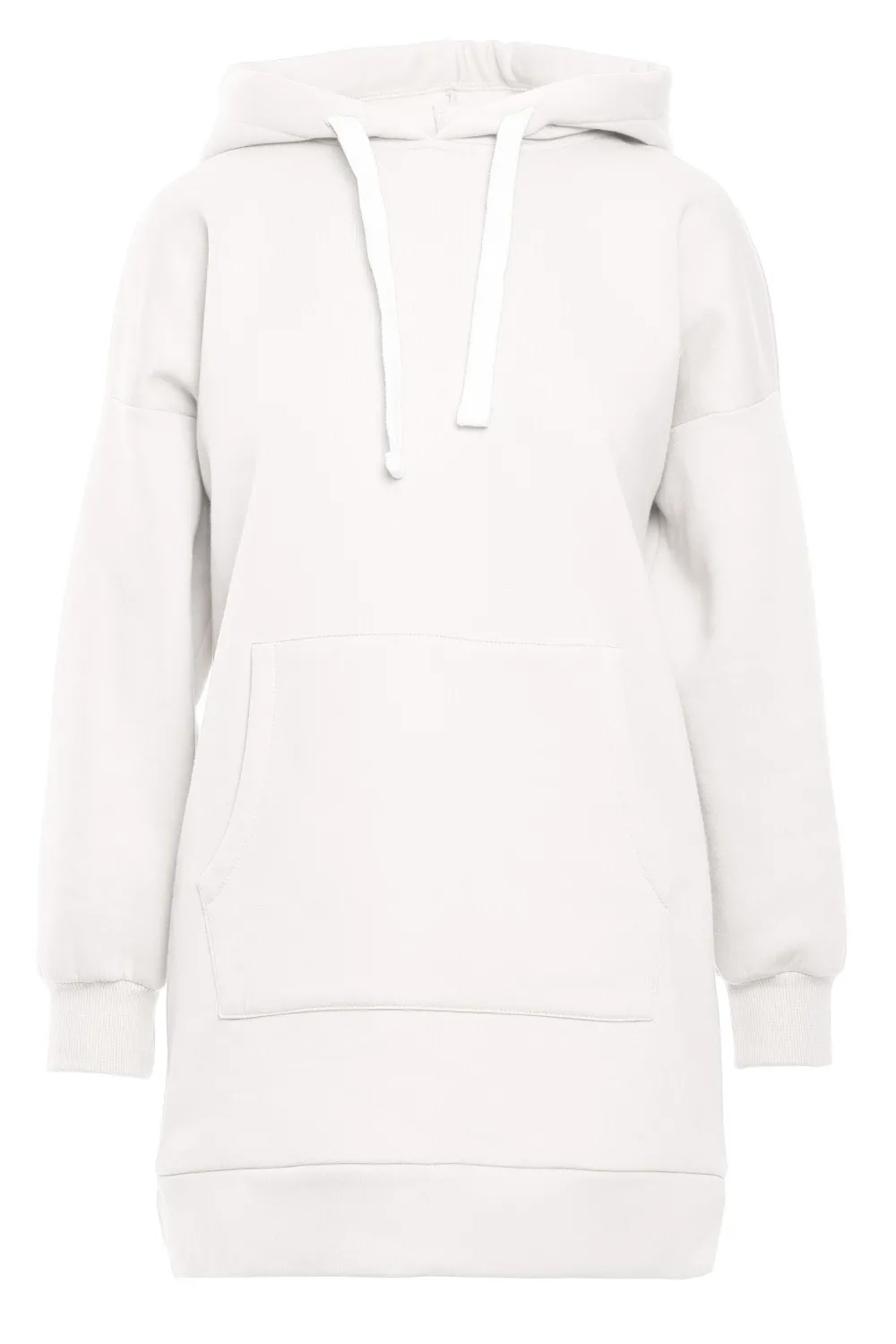 Sale Buza overize z kiezenią typu kangurek - ecru Bluzy