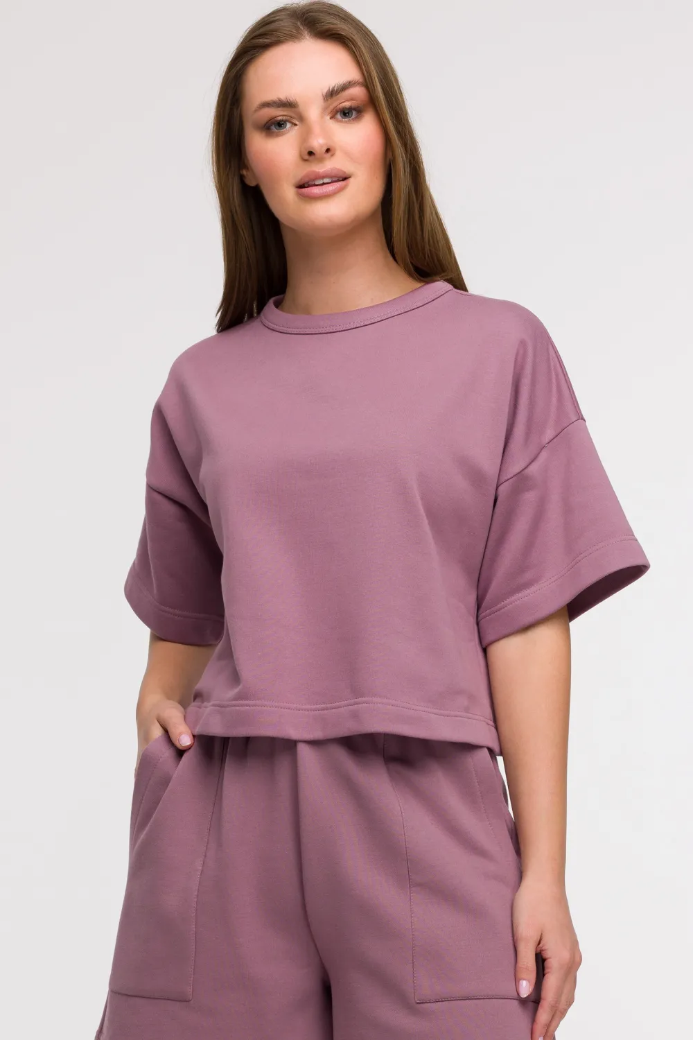 Sale Buza overize z krótkii rękawai - wrzoowa Odzież Casualowa|Dobry Skład