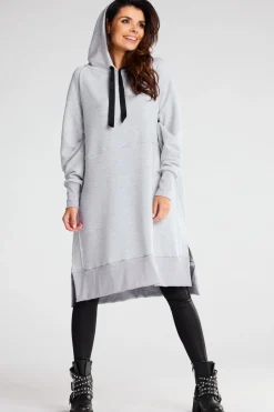 Best Bluza oversize z rozcięciami po bokach - szara Odzież Casualowa|Dobry Skład