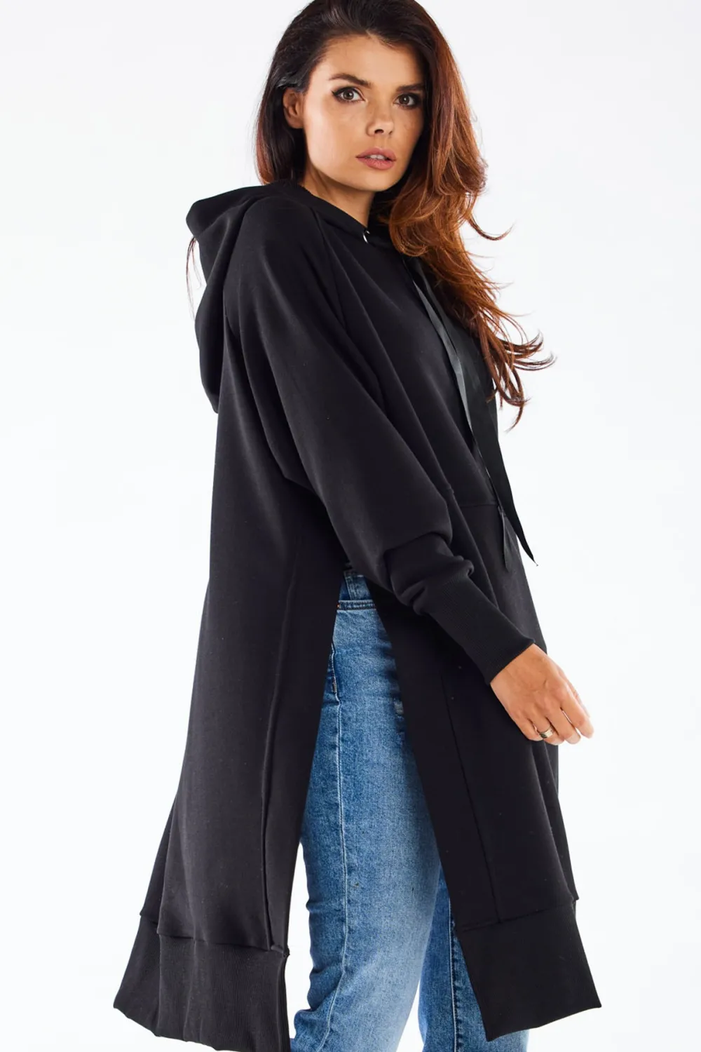 Clearance Bluza oversize z rozcięciami po bokach - czarna Odzież Casualowa|Dobry Skład