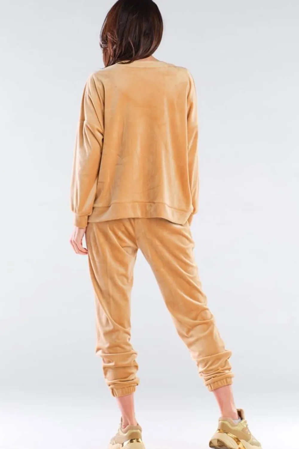 Clearance Bluza oversize z weluru - beżowa Odzież Casualowa|Bluzy
