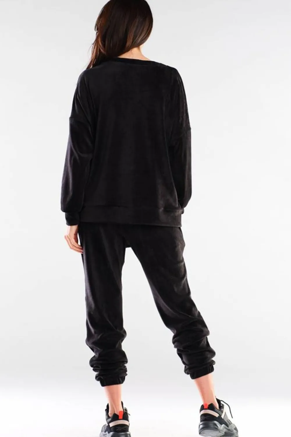 New Bluza oversize z weluru - czarna Odzież Casualowa|Bluzy