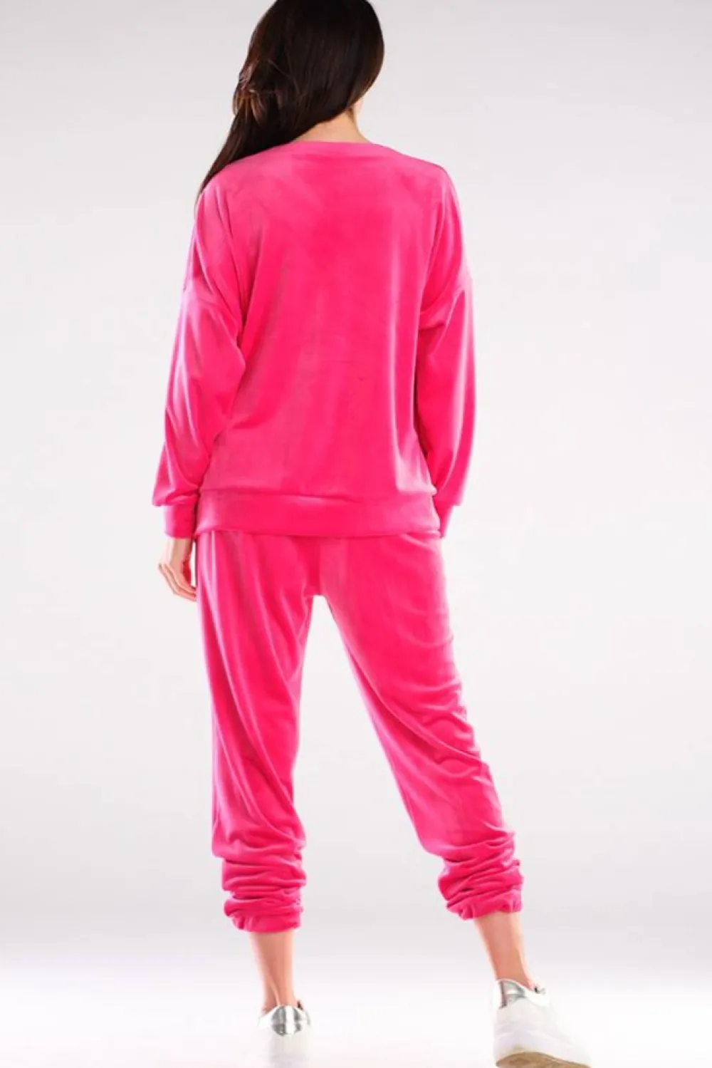 Outlet Bluza oversize z weluru - różowa Odzież Casualowa|Bluzy
