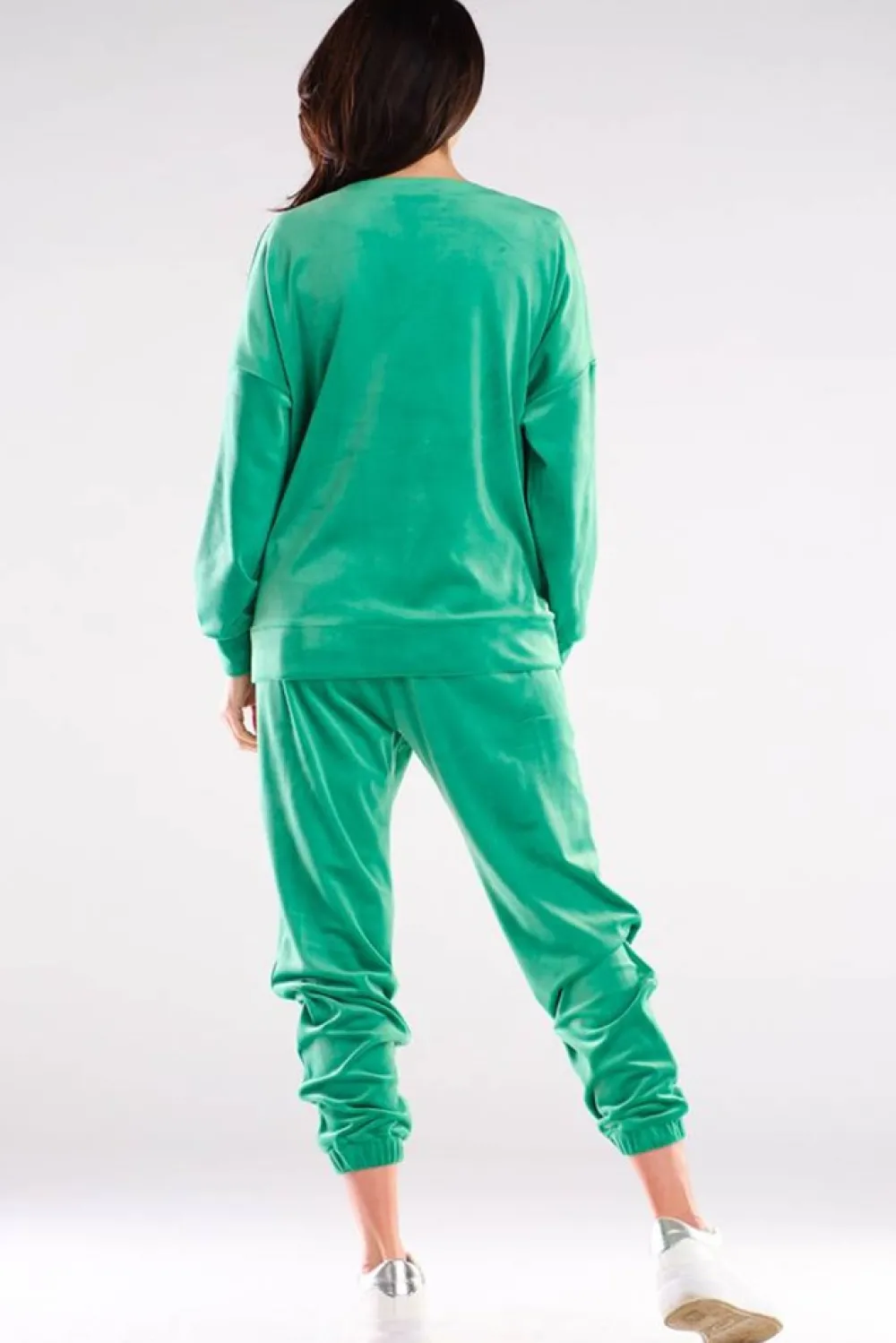 Sale Bluza oversize z weluru - zielona Odzież Casualowa|Bluzy