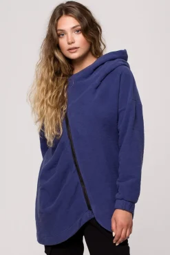 Clearance Buza - tunika z kołnierze i kapture - indygo Tuniki|Odzież Casualowa