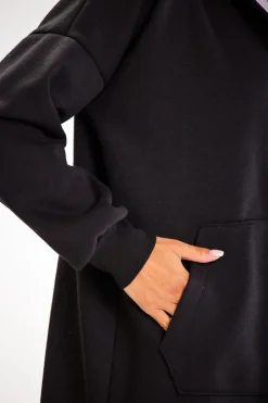 New Buza typu parka z kapture i kiezeniai - czarna Odzież Casualowa|Bluzy