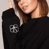 New Bluza z dekoltem na plecach - czarna Odzież Casualowa|Bluzy