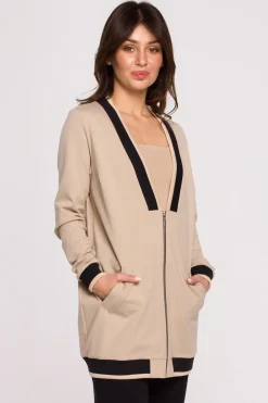 Hot Bluza ze ściągaczami - beżowa Bluzy