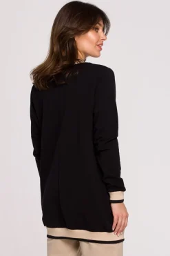 Discount Bluza ze ściągaczami - czarna Bluzy