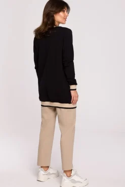 Discount Bluza ze ściągaczami - czarna Bluzy