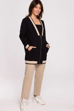 Discount Bluza ze ściągaczami - czarna Bluzy