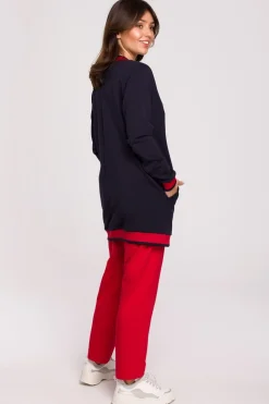 Clearance Bluza ze ściągaczami - granatowa Bluzy