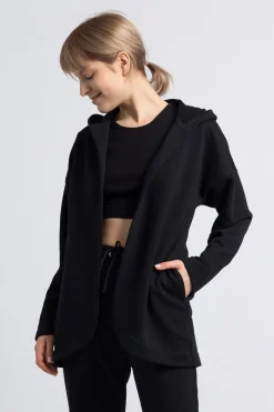 Sale Bluza z kapturem bez zapięcia - czarna Odzież Casualowa|Bluzy