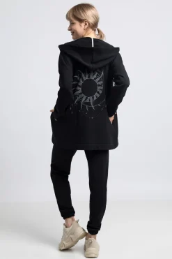 Sale Bluza z kapturem bez zapięcia - czarna Odzież Casualowa|Bluzy