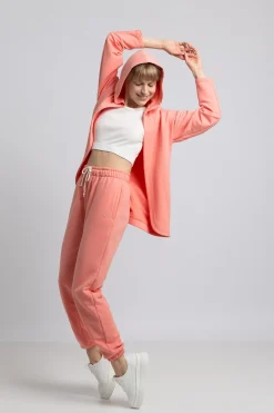 Discount Buza z kapture bez zapięcia - koraowa Odzież Casualowa|Bluzy